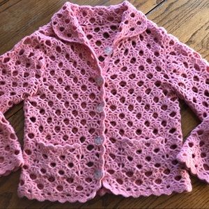 Crochet Pink Cardigan